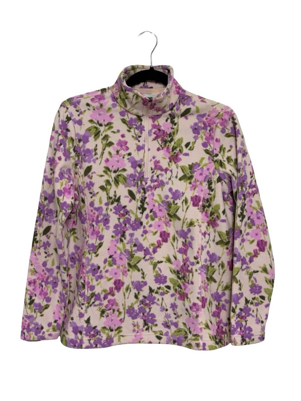 Lands’ End Women’s Anyweather Floral Fleece Quarter Zip Pullover - Size S Petite